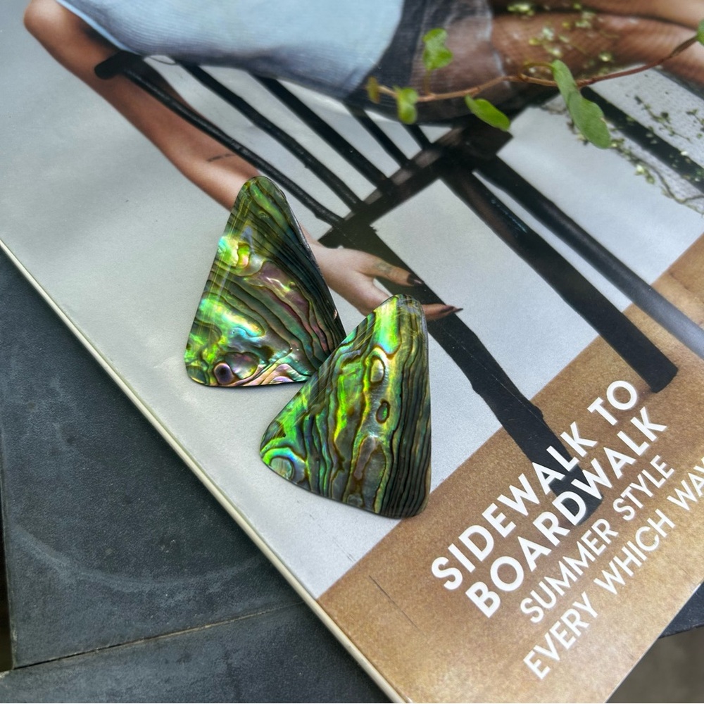 Vintage Abalone Shell Earrings